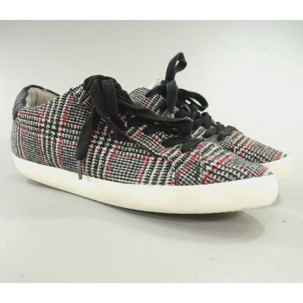 Banana Republic Sneakers Shoes Womens  Gray 9 M Flannel Plaid Lace Up